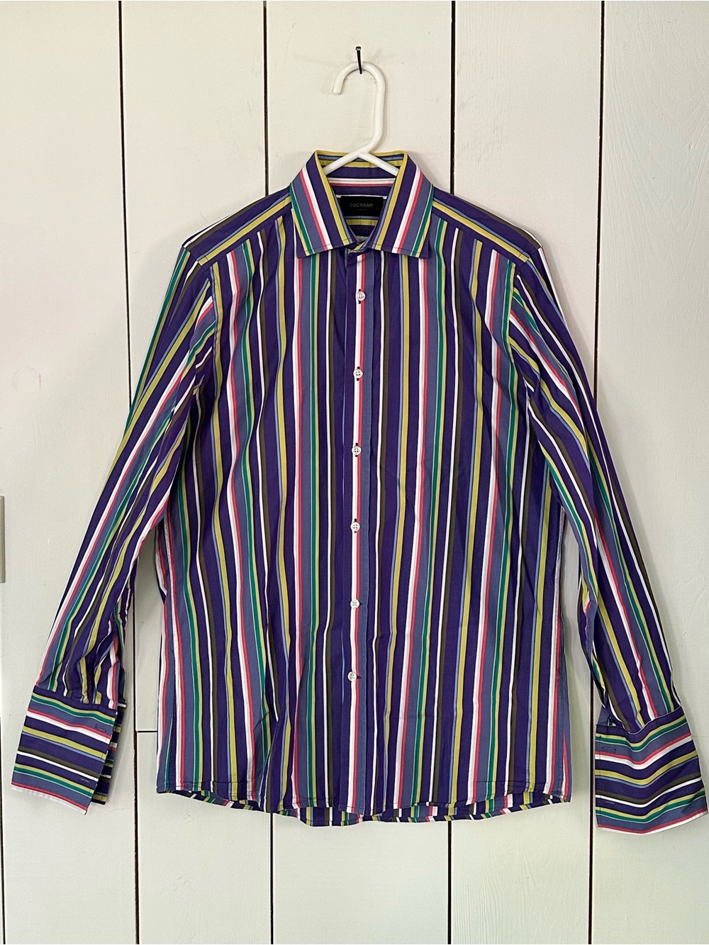 Duchamp Multicolor Vertical Stripe Shirt Sz 15 3/4 40CM